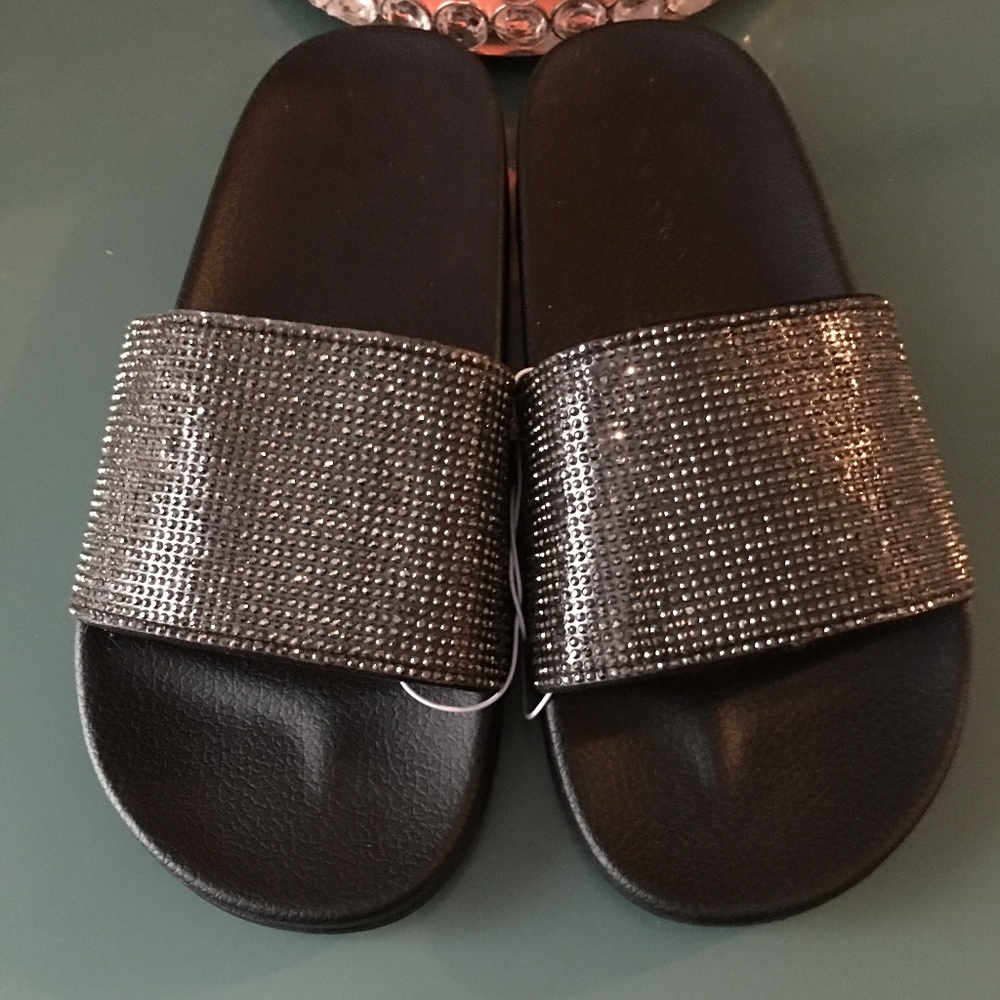 Bebe Rhinestone Sandals - Picture 2 of 8